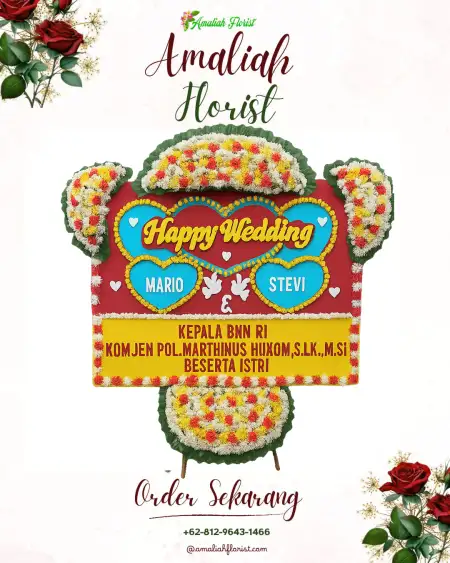 Papan Bunga Pernikahan Poka